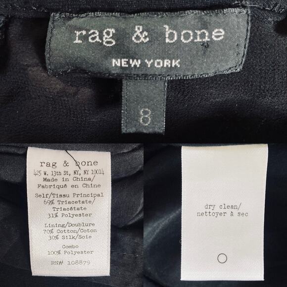 Rag & Bone Women's Mijo Sleeveless Shift Dress With Lace Bodice Panel A-Line 8 - Picture 8 of 16